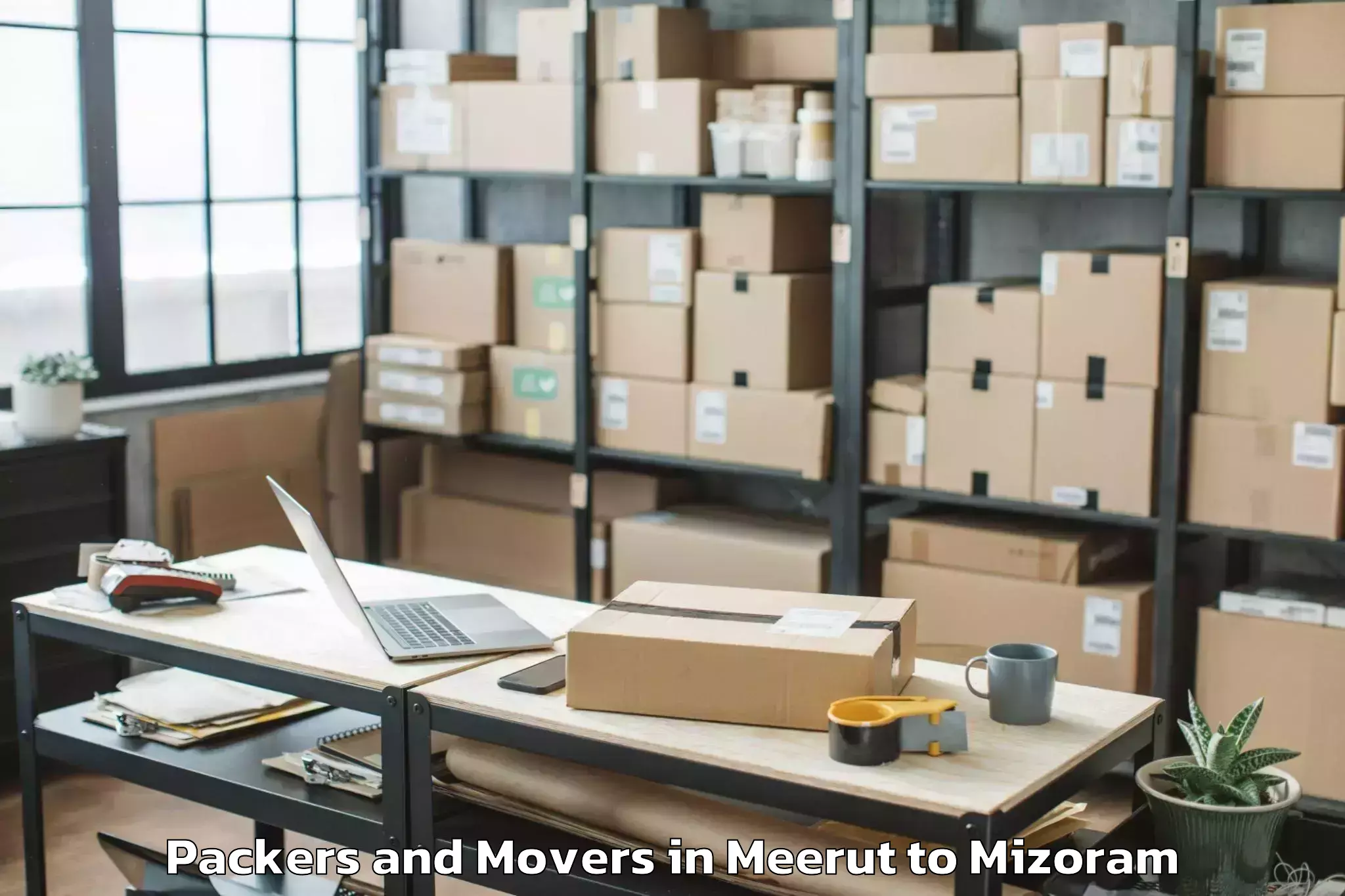 Book Meerut to Darlawn Packers And Movers